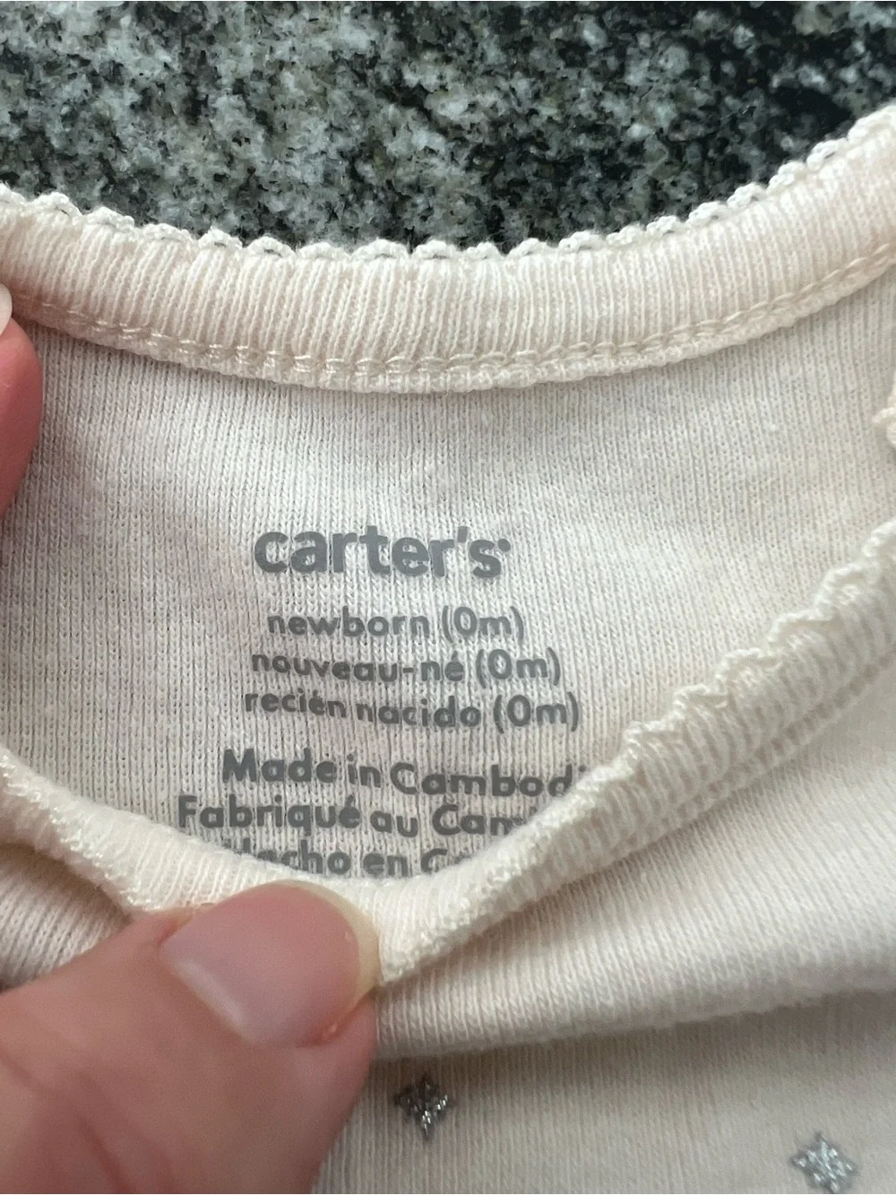 Carter's Cream and Silver Newborn Bodysuit Set - Picture 3 of 3